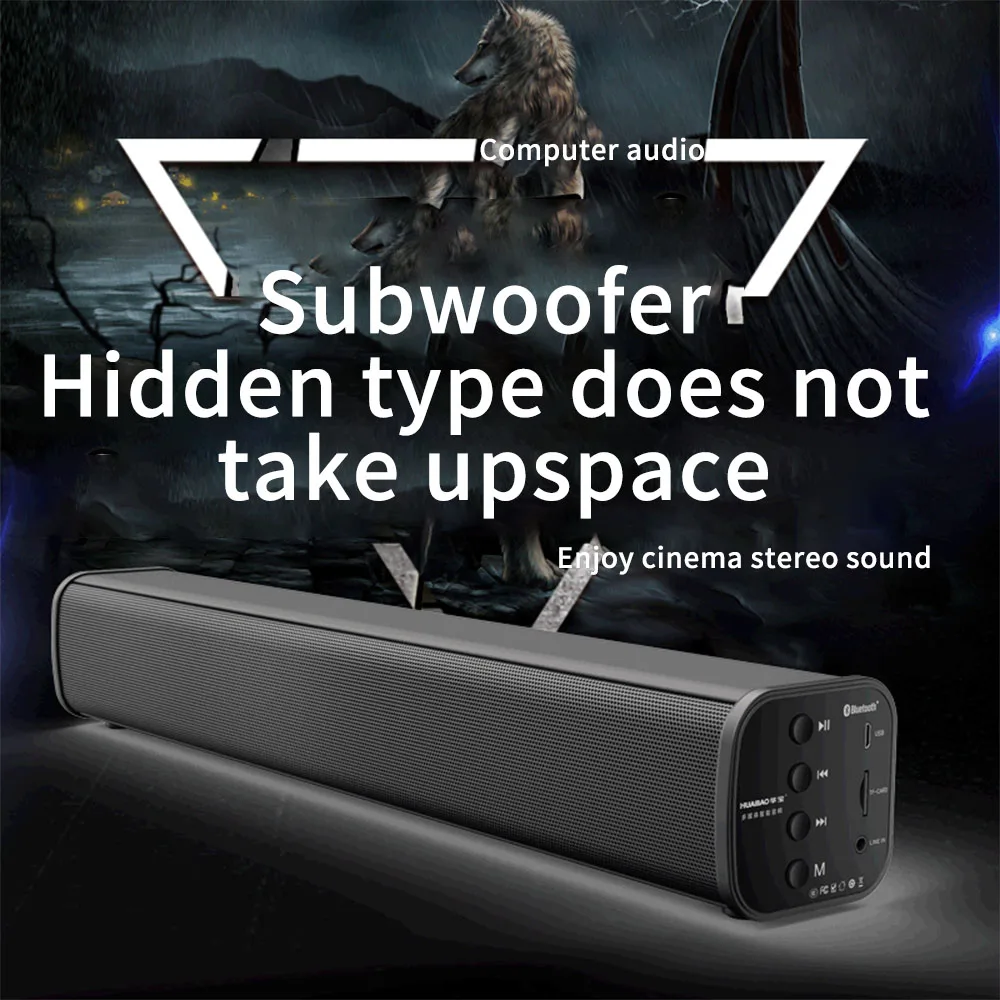 TV Sound RCA USB Opt AUX Connection Bar Wired and Wireless Bluetooth Home Surround SoundBar for PC Theater TV Speaker