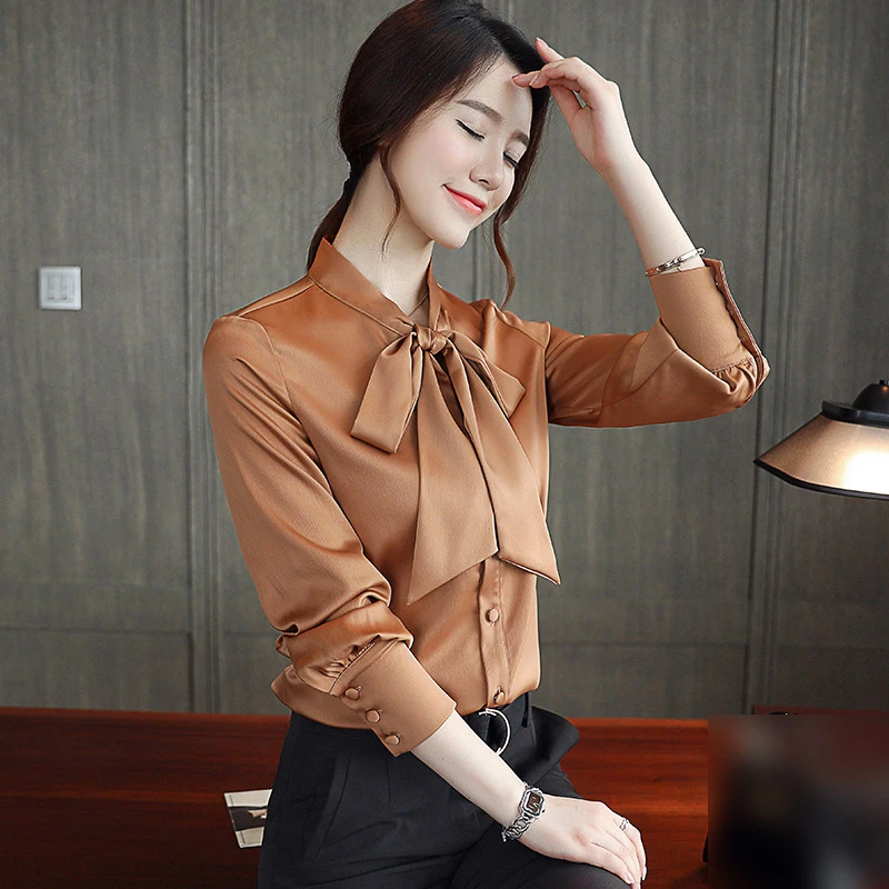 button up satin blouse