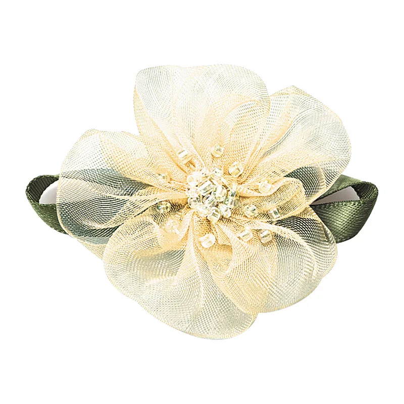 Organza 824 YAMA листва цветок Диаметр 46mm±3mm лист 60mm±3mm 100 шт./пакет лента для женщин и девушек; платье для художественного оформления ногтей, ручная работа - Цвет: Organza 824
