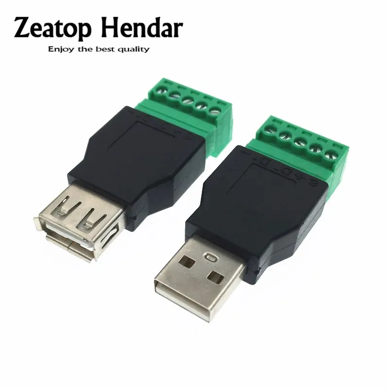 1 шт. USB 2 0 мужской/женский 5 Pin разъем с щит USB2.0 Тип К Винтовые клеммы штепсельной