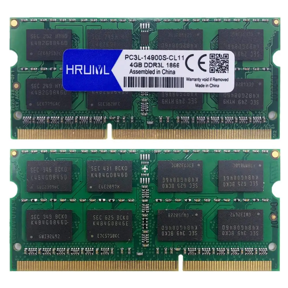 HRUIYL Notebook Memory DDR3L 1866MHZ 4GB 8G 1.35V 204Pin Sdram High Performance Notebook Motherboard New Original Chips