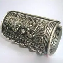 Племенной Экзотический китайский ручной работы Мяо серебряный браслет