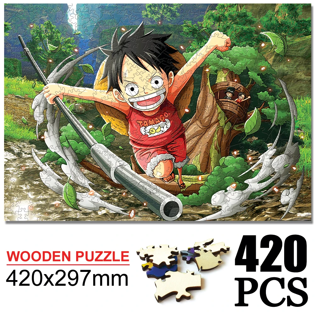 Anime Jigsaw Puzzle Toys Wood Puzzle Adults Art Cartoon DIY Assembly Adults Kids Wooden Puzzles