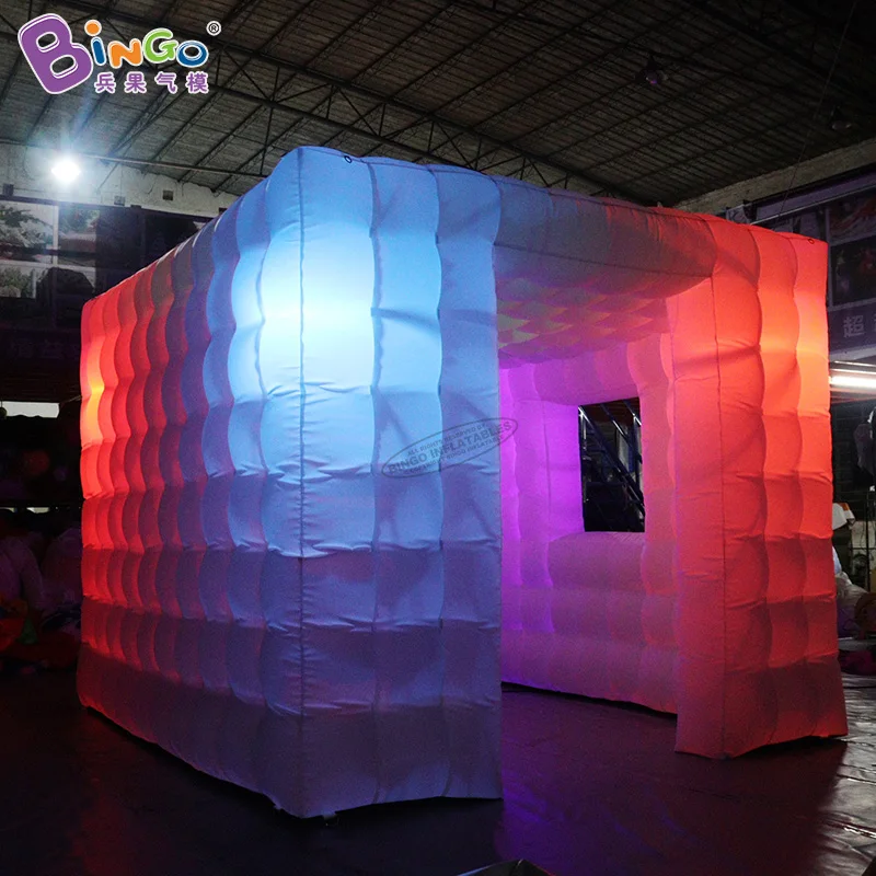 Free Shipping 3.4x3x2.5 Meters Inflatable Cube Event Tent With LED Lights For Sale - BG-T0321 2