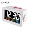 Gift Idea Bedside Wake Up Digital Alarm Clock with Thermometer Hygrometer Humidity Temperature Table Desk Clock Phone Charger ► Photo 3/6