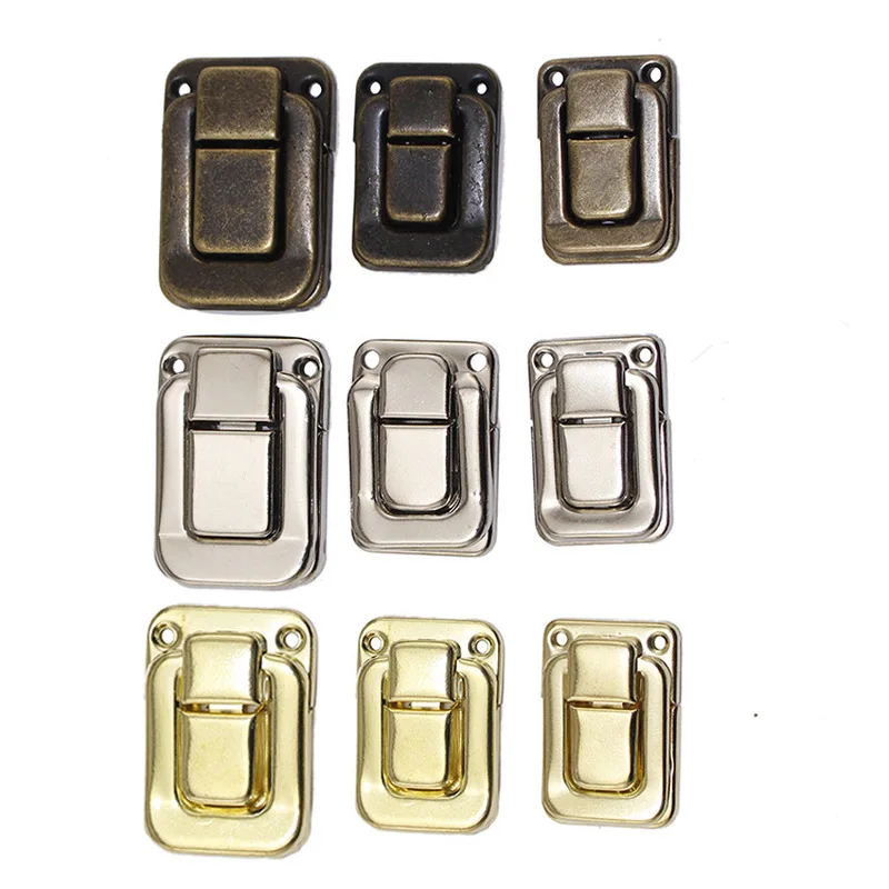 Retro Jewelry Chest Gift Wine Wooden Box Case Toggle Latch Suitcase Hasp Leather Bag Handbag Purse Closure Lock Hardware