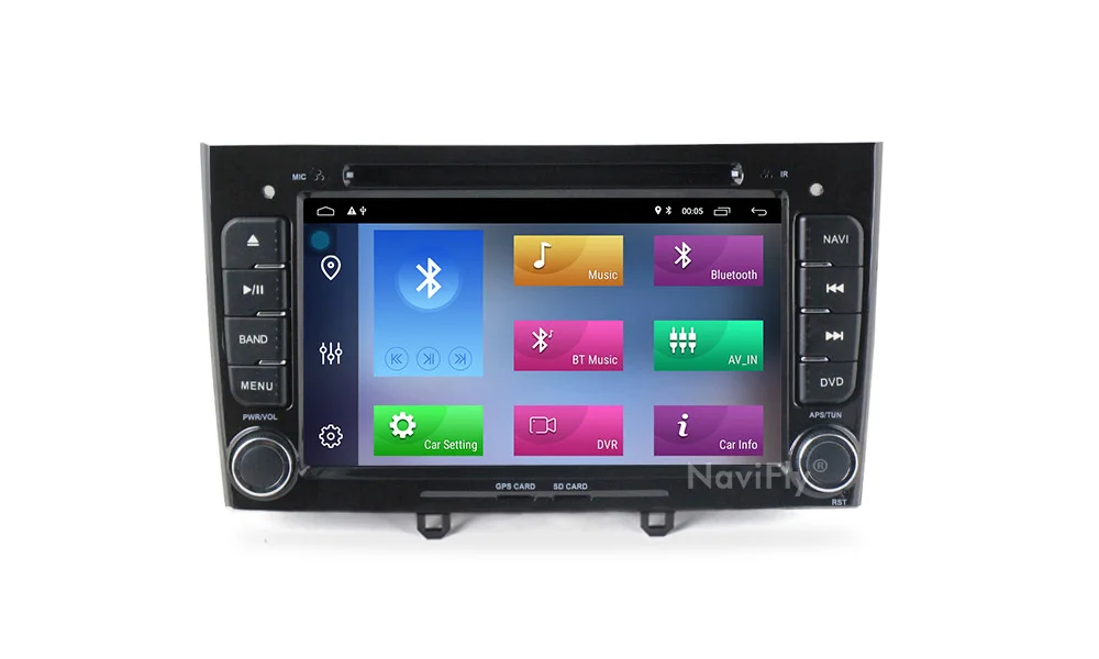 Perfect Navifly Android 9.1 Car DVD Player GPS Navigation Multimedia For peugeot 308 408 Radio 2009-2014 car Stereo Head Unit 2G RAM 32G 15