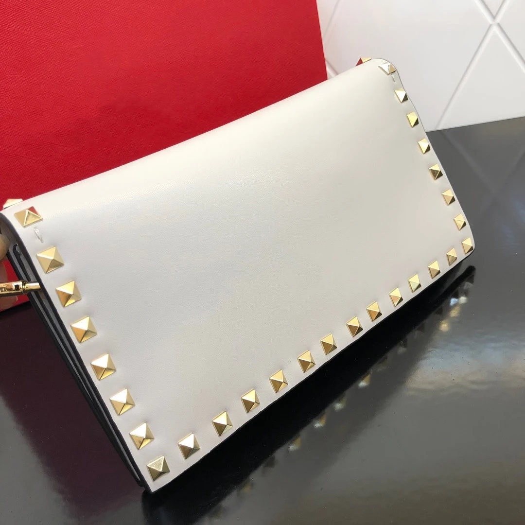Импортные сумки из натуральной кожи, 24 k, вакуумное покрытие, роскошные женские сумки на плечо, сумка-конверт, Прямая, твердые заклепки, Ins - Цвет: gray