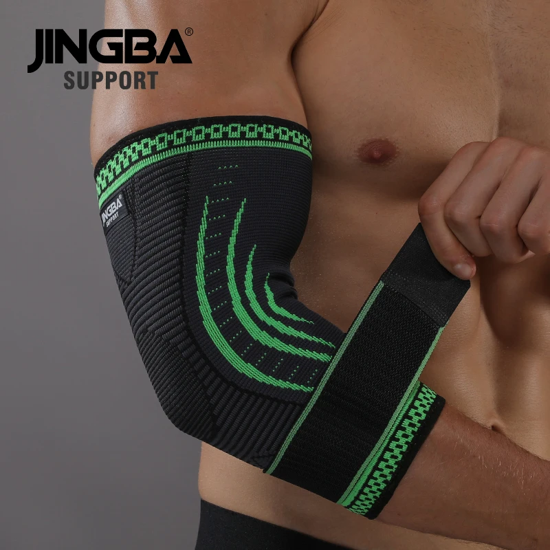 

JINGBA SUPPORT 1PCS Compression Elastic Nylon Basketball Elbow brace support protector Volleyball Fitness Bandage Elbow pads