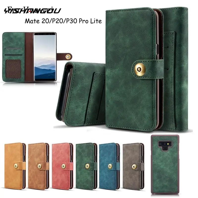 

Removable Flip Genuine Leather Case For Huawei P20 P30 Pro Lite Mate 20 Pro Lite P20 Lite 2019 Nova 5i Luxury Card Holder Case