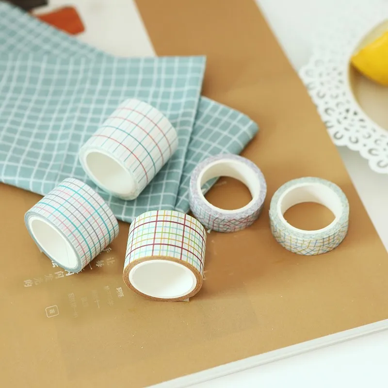 

scrapbook decoration craft supplier check style washi tape design in different width can be written