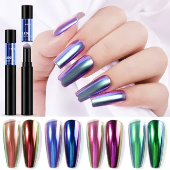 

1Pc Solid Magic Mirror Powder Air Cushion Pen Chameleon Phantom Nail Art Glitter Pigment Chalk Manicure Pen UV Gel Manicure Tool