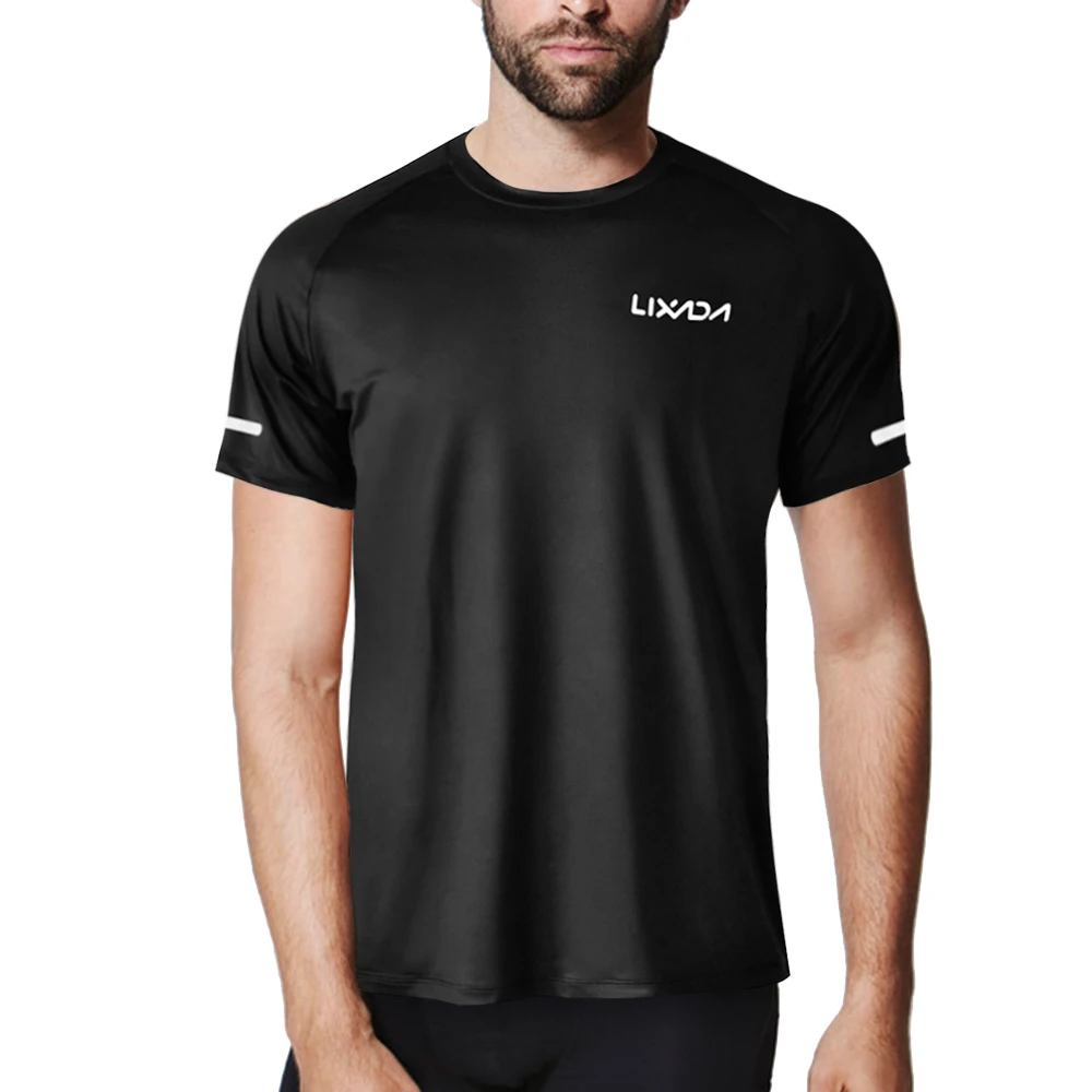 Lixada Men Quick Drying Short Sleeve T Shirt Breathable Running Cycling Jogging Sports Fitness Top | Спорт и развлечения