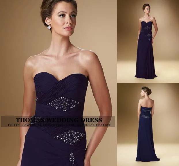 

2019 New Elegant Royal Blue Chiffon Sleeveless A-line With Crystal Beading Formal Evening Mother of the Bride Dresses WV-505