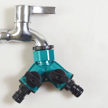 

3/4 Garden Faucet Y-type Distribution Water Pipe Joint Double Head Nozzle Hose Garden Irrigation Water Splitter 105x42x75mm