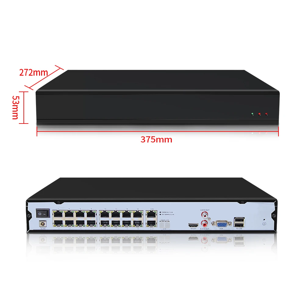 Сетевой видеорегистратор H.265 16 каналов 5 Мп 48 В POE NVR P2P ONVIF 1080P 3 2 МП для IP камеры