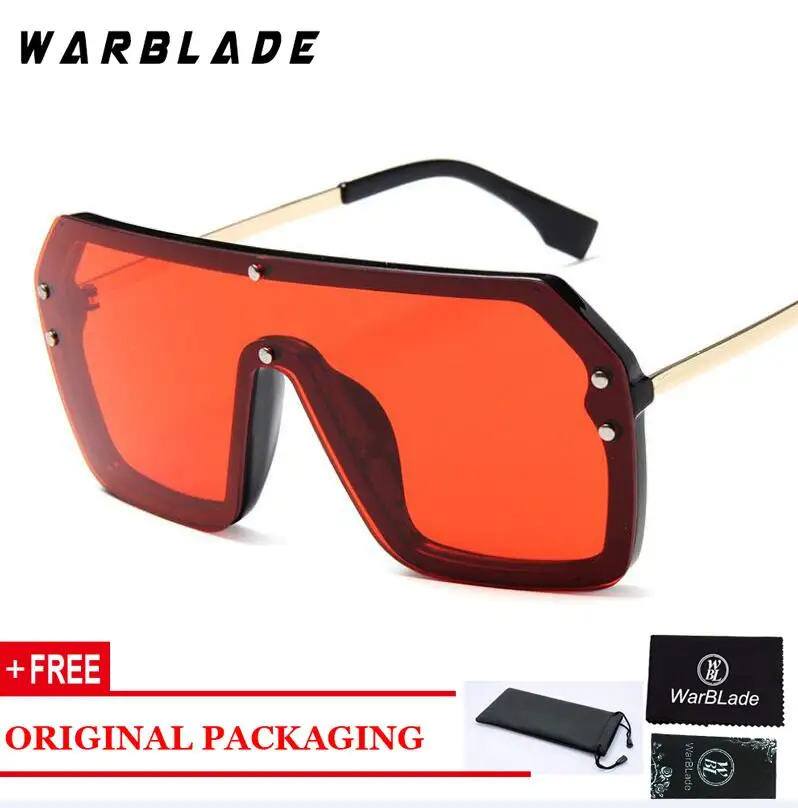 Red WBL модные высококачественные негабаритные Квадратные Солнцезащитные очки в винтажном стиле для женщин и мужчин, большие солнцезащитные очки, брендовые дизайнерские очки - Цвет линз: Red