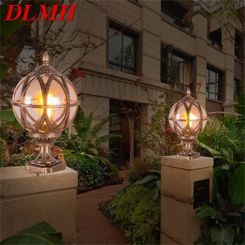 DLMH Outdoor Post light Patio Modern LED Round Waterproof Pillar Lighting For Porch Balcony Courtyard Villa