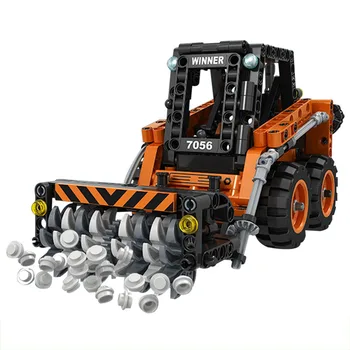 

372Pcs Technic Engineering Vehicle Bricks Toys DIY Construction Vehicle Snowplow Building Blocks Toys For Children Birthday Gift
