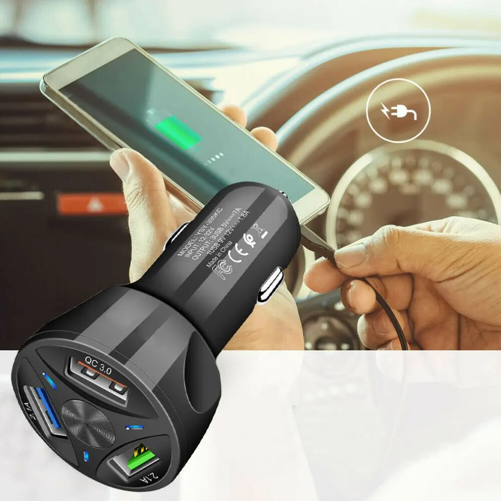 Qc 3 0 Быстрая зарядка USB трехпортовое автомобильное зарядное устройство