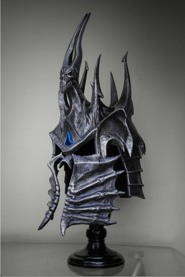 [Top] 1:1 WOW Lich King фигурка со шлемом из смолы игрушка включает в себя стенд Коллекция Модель взрослый Косплей Костюм вечерние подарки