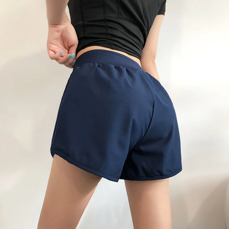 OEING Women 2 In 1 Running Shorts Elastic Waist Pocket Yoga Shorts Woman Cycling Sports Gym Fitness Sportswear