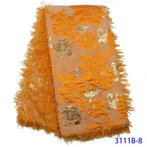 Оранжевое перо Высокое качество Тюль Африканские кружева ткань последние французские нигерийские кружева ткани для свадебной вечеринки KS3111B - Цвет: Picture 8