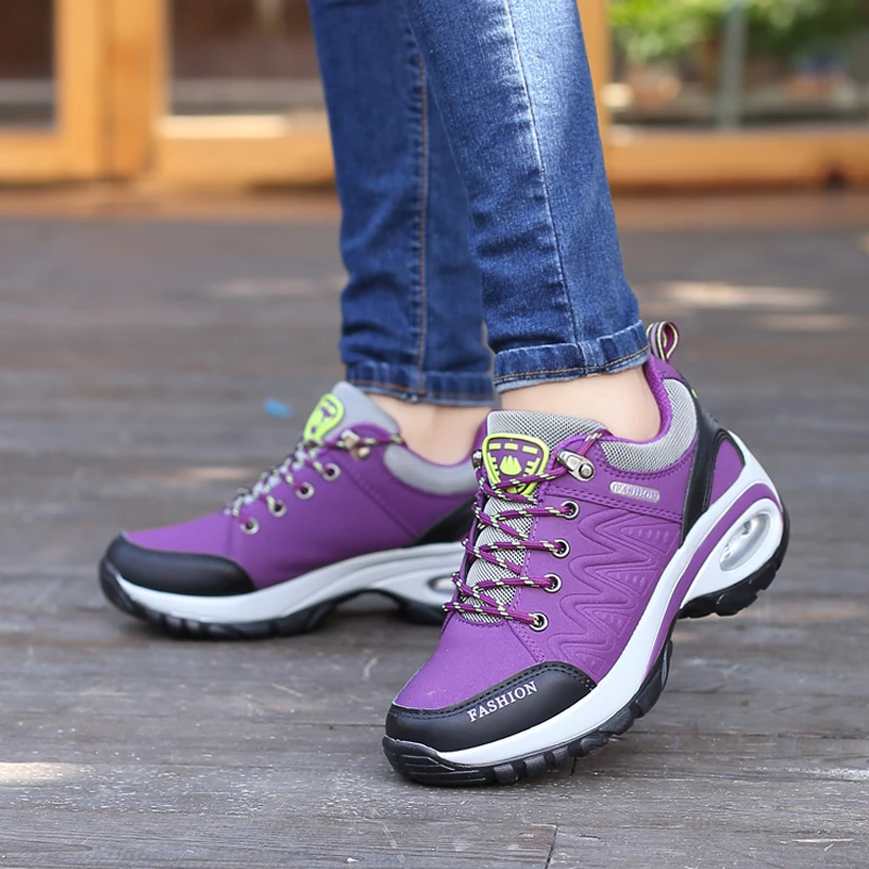 Zapatos de senderismo con cordones mujer, zapatillas deportivas para gimnasio, para caminar, cómodas, al aire libre para senderismo, Tenis| Zapatos senderismo| - AliExpress