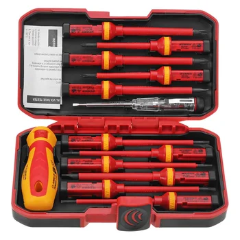 

13PC VDE Insulated High Temperature Screwdriver Set Replaceable Slotted&Phillips&Torx Head Magnetic Screwdriver Repair Hand Tool