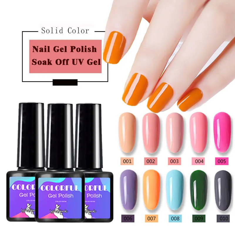 80 цветов Гель-лак УФ излечиваемый полимерный гель лампа для полировки ногтей Полупостоянный лак для ногтей гель телесного цвета лак для ногтей искусство