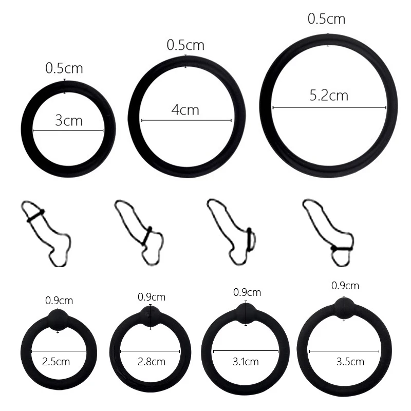 Penis Ring Penis Rings Cock Rings Sleeve Delay Ejaculation Silicone Beaded Time Lasting Erection Sex Toys Men Adult Games 3/4 pcs