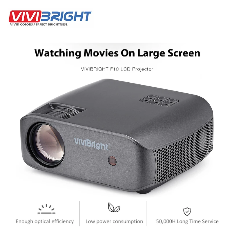  VIVIBRIGHT F10UP LCD Projector 2800lumens Bluetooth Android Projector 1280*720P Android 7.1 2GB 16G