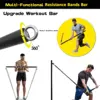 Workout Bar Fits All Resistance Bands with Clip Portable Resistance Bands Exercise Bar for Fitness Home Gym Workout Full Body 2