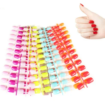 

31 Color 24pcs Short Made up False Nails Fake Nails ABS Artificial Finger Tips Press On Short Round Nail Art Decorations