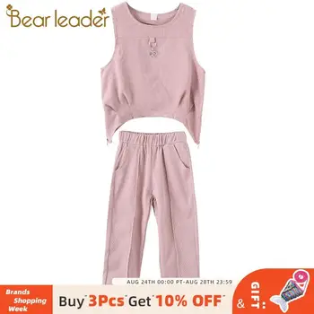 

Bear Leader Teenager Girls Autumn Clothing Sets 2PCS Sleeveless Tops + Solid Long Pants Kids Casual Fashion Style Suits for Girl