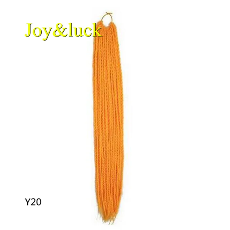 Joy& luck 24 дюйма Сенегальские закрученные крючком косички 30 прядей синтетические волосы для наращивания плетение волос - Цвет: Y20