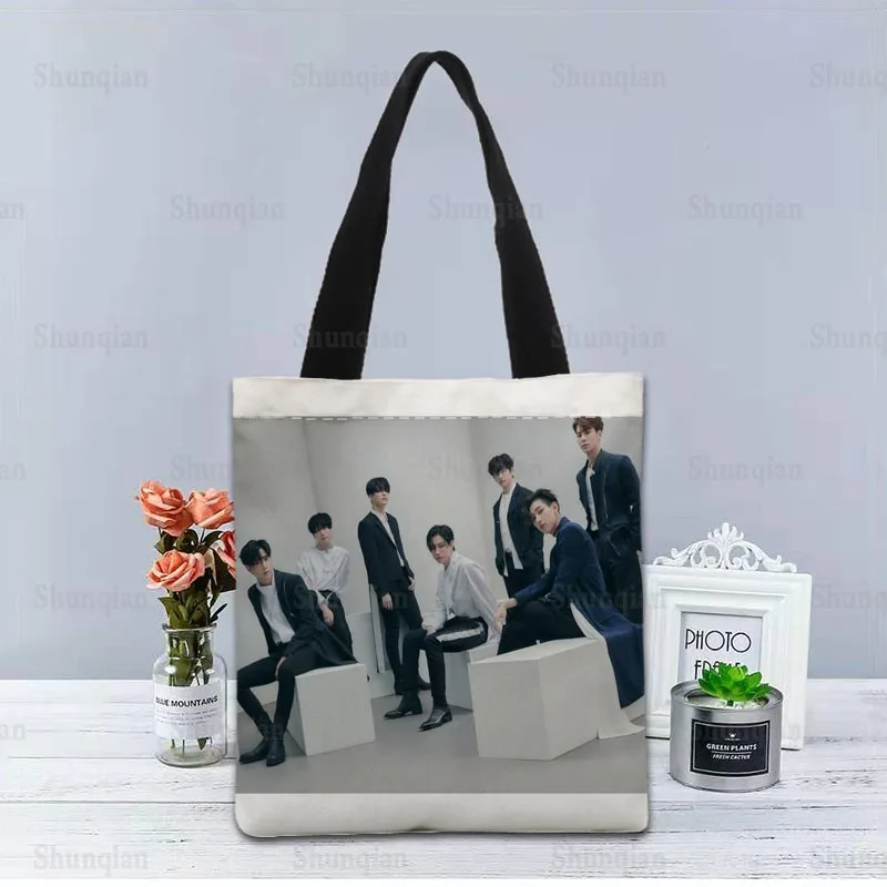 KPOP GOT7 Handbag Foldable Shopping Bag Reusable Eco Large Unisex Canvas Fabric Shoulder Bags Tote Grocery Cloth Pouch 0512 