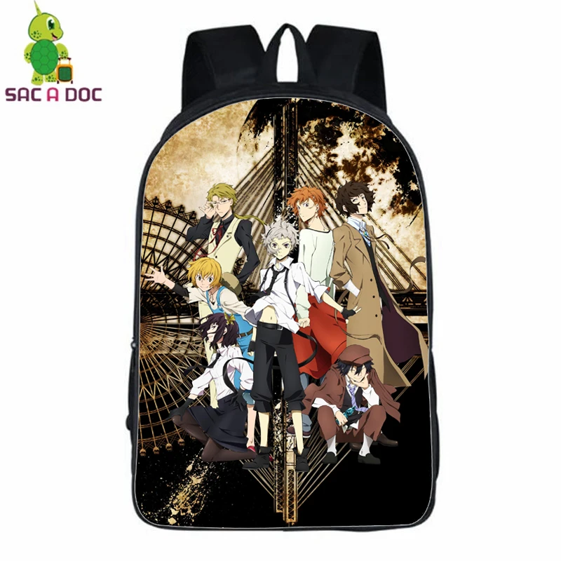 Аниме Backbag Bungou бродячие собаки Сезон 3 школьный рюкзак для девочек-подростков мальчиков дорожная сумка Atsushi Dazai Chuya Студенческая школьная сумка - Цвет: 161-ff-1203-1