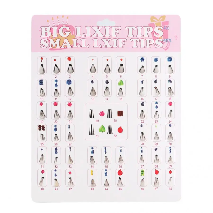 Pastry Forms Pastry Accessaories 52Pcs Stainless Steel Cake Pastry Decorating Nozzles Set With Converter Cake Cupcake Tools