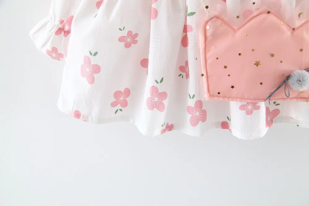 Baby Girls Long Sleeve Round Neck Cotton Linen Dress Fall Winter Top Clothes dress