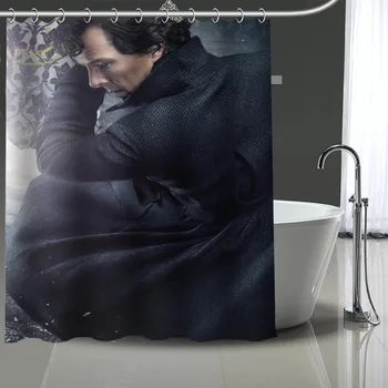 

Hot Sale Sherlock Custom Pattern Polyester Bath curtain Waterproof Shower Curtains DIY Bath Screen Printed Curtain for Bathroom