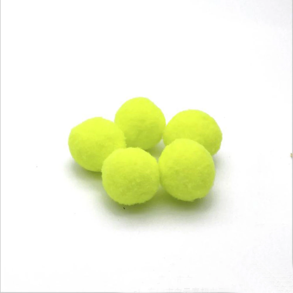 Fluorescent green 100-400 шт./лот, смешанный Мягкий круглый шарик-помпон, пушистый помпон для детей, сделай сам, рукоделие, 10 мм/15 мм/20 мм/25 мм/30 мм - Цвет: Fluorescent green