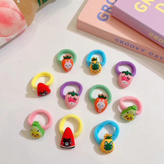 100Psc/Set Lovely Colorful Hair Bands For Girls Nylon Hair Ties Kids Candy Color Elastic Rubber Band Scrunchie Hair Accessories 10pcs-19