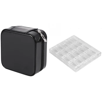 

1 Pcs Jewelry Box Portable Storage Organizer & 1 Pcs 20 Girds Acrylic Makeup Organizer Nail Art Storage Box