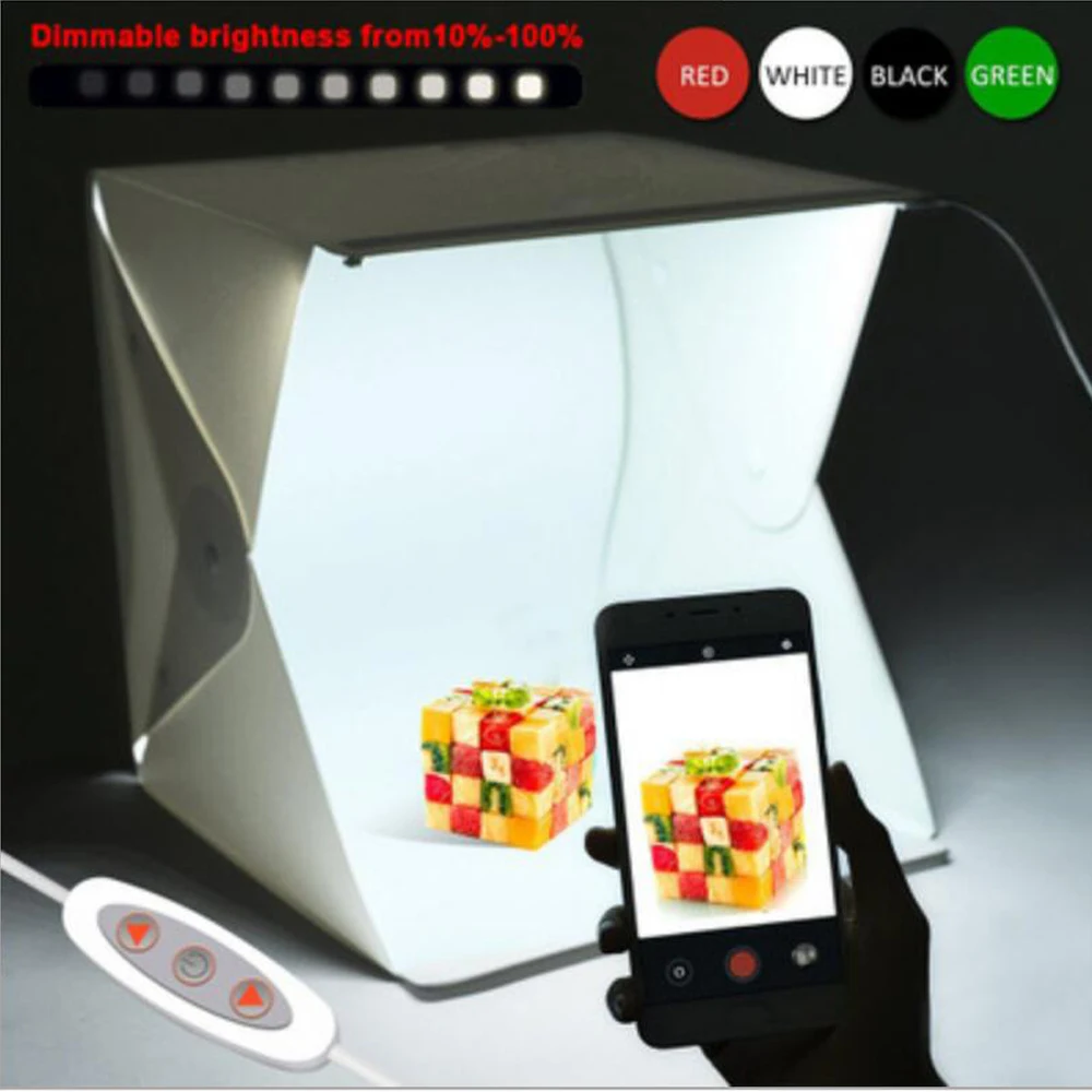 

Folding Photography Studio Box Lightbox Softbox Adjustable 35 LED Light Box portable studio Softbox lightbox For DSLR Camera