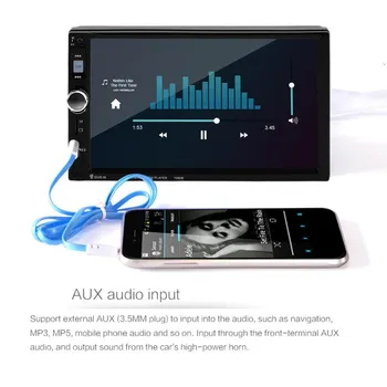 

7080B 7" Double 2 DIN Car MP5 Player Bluetooth Touch Screen Stereo Radio TF