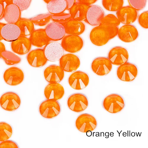 Orange Yellow Фосфоресцирующие блестящие стразы без горячей фиксации неоновые стразы фосфоресцирующие электрические блестящие камни украшения для дизайна ногтей B3849 - Цвет: Orange Yellow