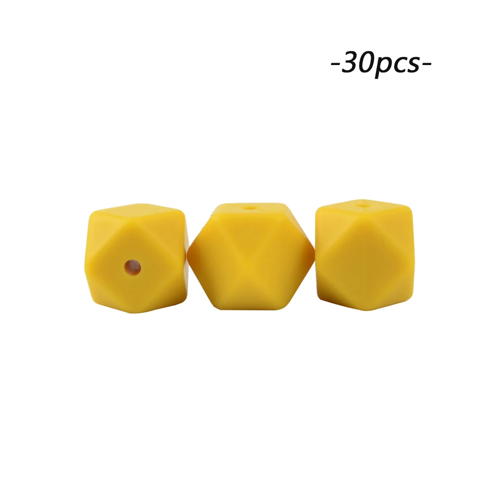 mustard LOFCA 30 шт. силиконовые бусины Мини шестиугольник 14 мм Детские Игрушки Для Прорезывания Зубов Ожерелье пищевого качества Детские Прорезыватели BPA бесплатно DIY силиконовые украшения - Цвет: mustard