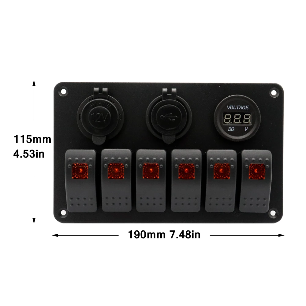 IZTOSS 12 V-24 V DC 6 Gang Авто морской катер Accessior RV Оранжевый Светодиодный переключатель кулисный переключатель Панель