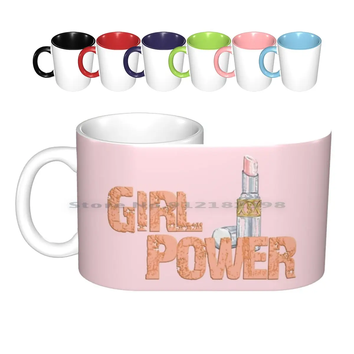Керамические кружки Girl Power с прикосновением помады кофейные чашки кружка для